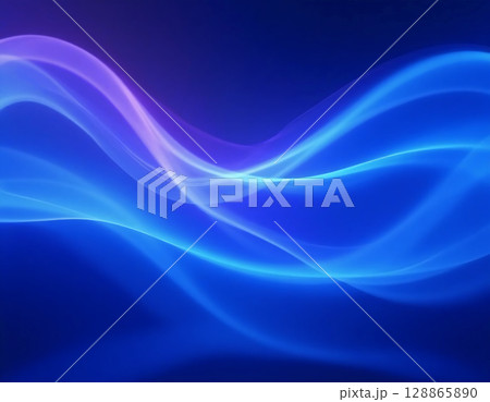 Gentle curves of electric blue and soft purple flow across a dark canvas, creating a stunning visual rhythm that captivates the viewer's imagination with its elegance Generative AI 128865890