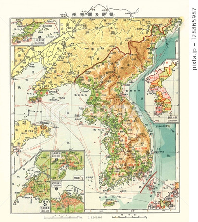 古地図　1920年の朝鮮・関東州（日本統治時代） 128865987
