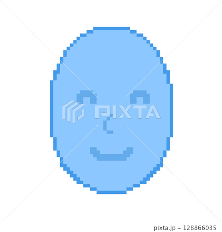 笑顔なドット絵(青) 笑顔なドット絵(青) 128866035