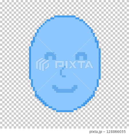 笑顔なドット絵(青) 笑顔なドット絵(青) 128866035