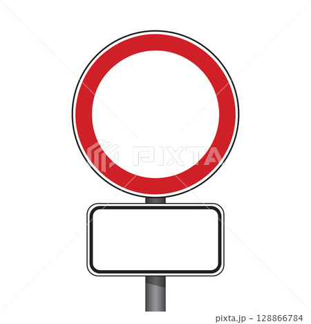 red round traffic sign no entry isolated vector illustration 128866784