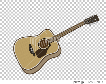 Simple acoustic guitar illustration Simple acoustic guitar illustration 128867034