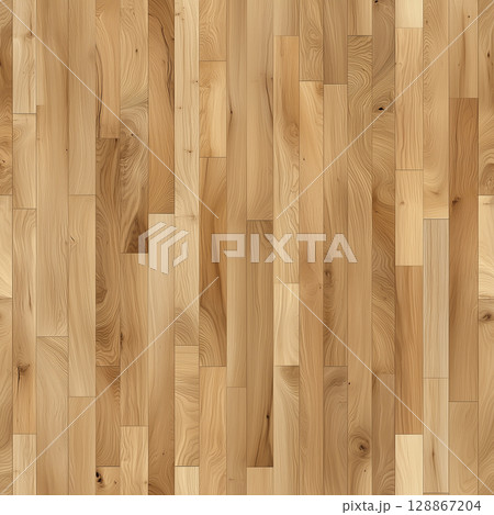 明るい色合いの天然木フローリング_オーク調 128867204