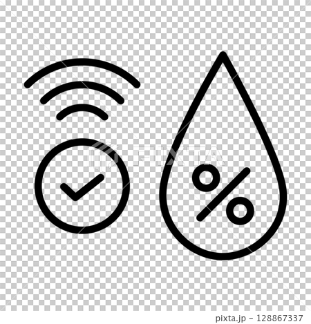 Humidity sensor icon. Measures and manages humidity. 128867337
