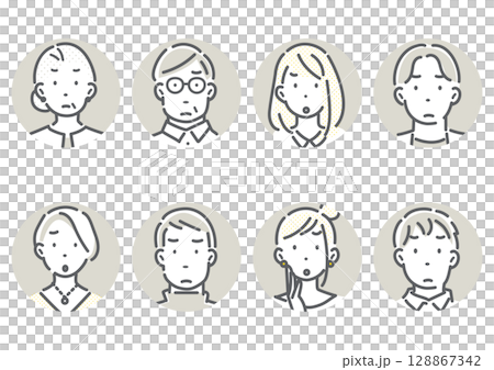 多代商務人士的圖標風格插畫:簡潔時尚的線描插畫 多代商務人士的圖標風格插畫:簡潔時尚的線描插畫 128867342