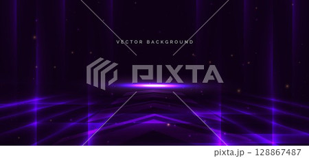 Abstract modern arrow purple glowing diagonal light rays background. Technology speed motion movement. Abstract modern arrow purple glowing diagonal light rays background. Technology speed motion movement. 128867487