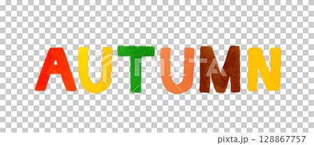 AUTUMN(オータム・秋)のカラフルな手書き文字 AUTUMN(オータム・秋)のカラフルな手書き文字 128867757