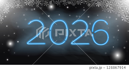 2026 and decorative snowflakes 128867914