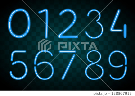 numbers in the form of neon lamps 128867915