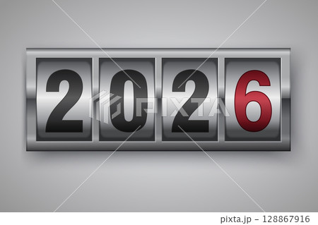mechanical counter showing 2026 mechanical counter showing 2026 128867916