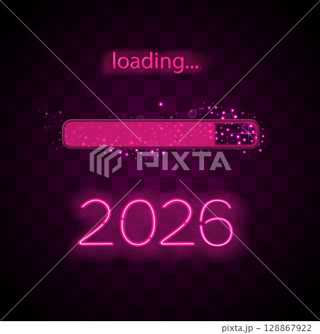 Neon progress bar new year Neon progress bar new year 128867922