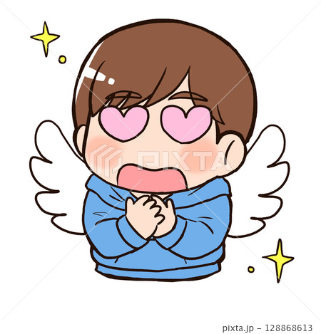尊さに目がハートになって羽が生える男の子 128868613