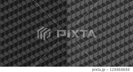 Dark New Monochrome Flat Seamless Abstract Geometric Vector Illustration Background Pattern Set 128868688