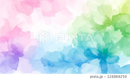 パステルカラーの柔らかい水彩画の花背景 パステルカラーの柔らかい水彩画の花背景 128869250