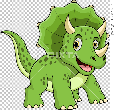 Cartoon happy triceratops 128870253