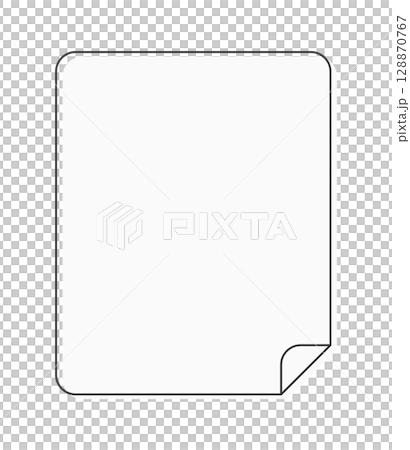 Icon of a sheet of paper with turned corners - Stylish rounded square frame or banner template - 4:5 Icon of a sheet of paper with turned corners - Stylish rounded square frame or banner template - 4:5 128870767