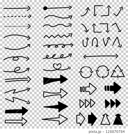 簡單的手繪箭頭 128870784