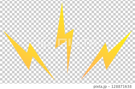 感電や衝撃を受ける稲妻の電撃マークのイラスト 128871638