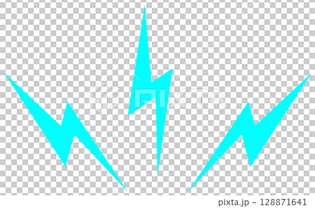 感電や衝撃を受ける稲妻の電撃マークのイラスト 128871641