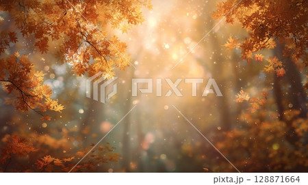 鮮やかな紅葉 128871664