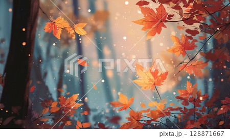 鮮やかな紅葉 128871667