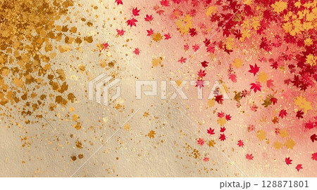 和紙の風合いを感じる紅葉 和紙の風合いを感じる紅葉 128871801