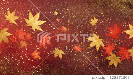 和紙の風合いを感じる紅葉 和紙の風合いを感じる紅葉 128871802