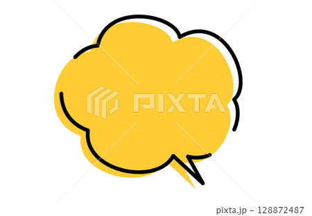 手書き風のシンプルで可愛い吹き出し 128872487