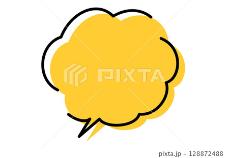 手書き風のシンプルで可愛い吹き出し 128872488