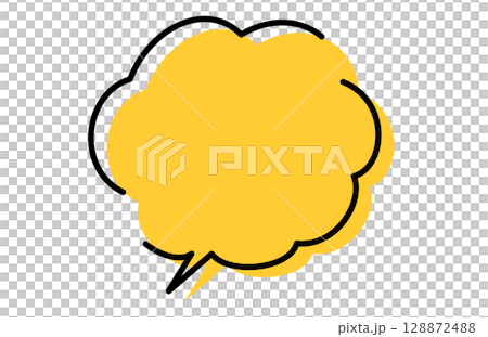 手書き風のシンプルで可愛い吹き出し 128872488