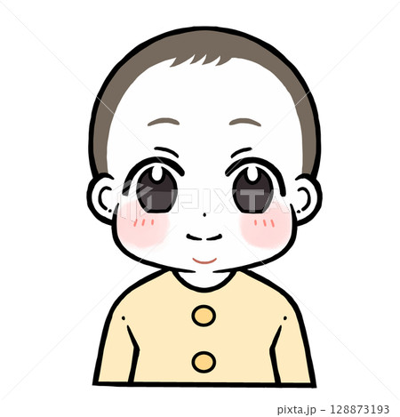 微笑む赤ちゃんのイラスト 微笑む赤ちゃんのイラスト 128873193