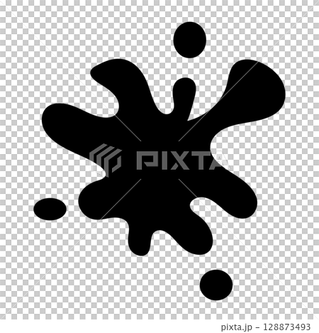 Ink/paint splash illustration, black 128873493