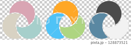 ベン図色違い3点セット ベン図色違い3点セット 128873521