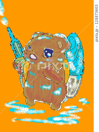 水鉄砲を背負ったネズミ君 水鉄砲を背負ったネズミ君 128873603