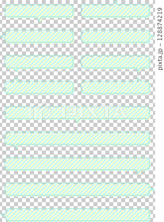 簡單的橫條紋氣泡、評論和裝飾：向量插圖集 128874219