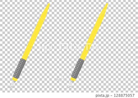 Yellow design knife illustration 128875057