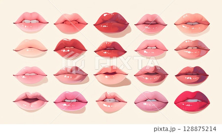 赤いリップのイラスト 128875214