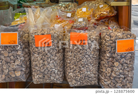 Dried Mushrooms in Bags Dried Mushrooms in Bags 128875600