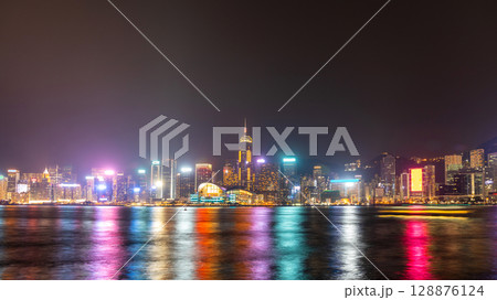 Hong Kong Night Long Exposure 128876124