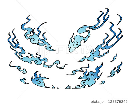 和風の炎の着地のエフェクト_手書き風 128876243