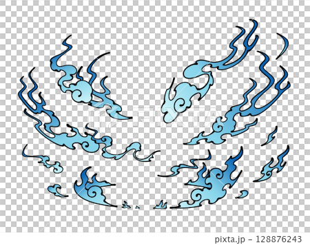 和風の炎の着地のエフェクト_手書き風 128876243