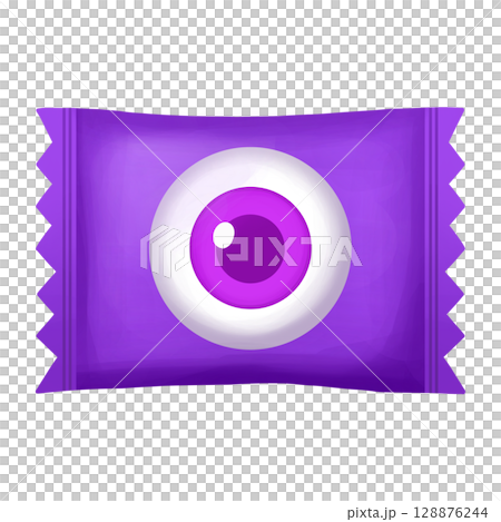 Halloween purple eyeball candy 128876244