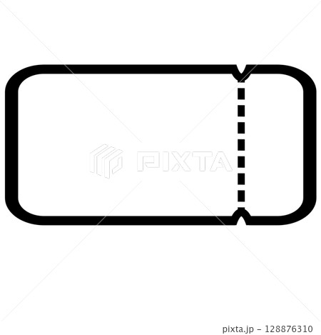 シンプルなクーポンとチケットの黒いシルエットイラストセット 128876310