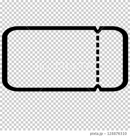 シンプルなクーポンとチケットの黒いシルエットイラストセット 128876310