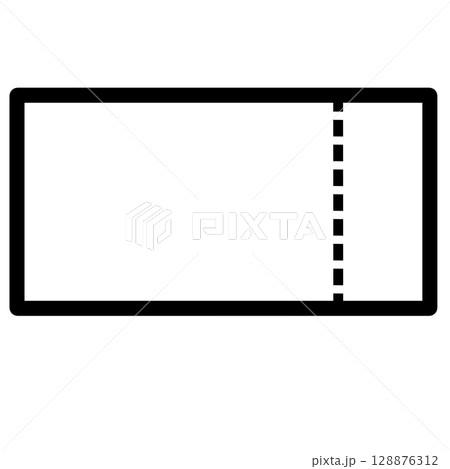 シンプルなクーポンとチケットの黒いシルエットイラストセット シンプルなクーポンとチケットの黒いシルエットイラストセット 128876312