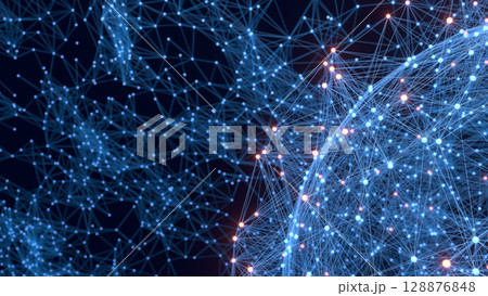 デジタルネットワークと情報の接続イメージ デジタルネットワークと情報の接続イメージ 128876848