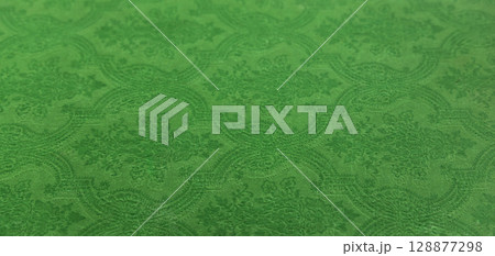 Bright green background with classic ornament 128877298