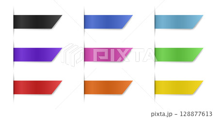 Set of rectangular bookmarks. Thin strips of paper 128877613