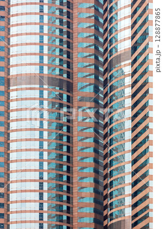 Striped Pattern Skyscraper 128877865