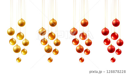 Color Christmas Baubles set isolated on white background. Color Christmas Baubles set isolated on white background. 128878228